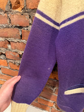 Load image into Gallery viewer, True Vintage Distressed B Letterman Cardigan Sweater (S/M)