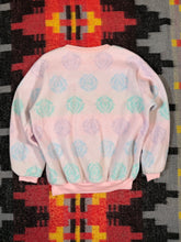 Load image into Gallery viewer, Vintage 80s Style Up Pink Pattern Fleece Pullover (WL)