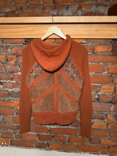 Load image into Gallery viewer, Vintage 1970s Knit Zip Up Sweater With Leather (WS)