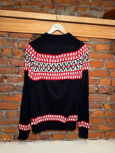 Load image into Gallery viewer, Vintage 70s Sigallo Red Black and White Knit Sweater (WM)