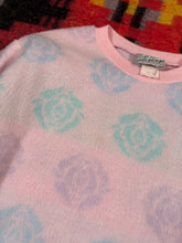 Load image into Gallery viewer, Vintage 80s Style Up Pink Pattern Fleece Pullover (WL)