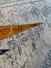 Load image into Gallery viewer, Lot of 2 Vintage Pennants - Battleship Cove and Plymouth Massachusetts