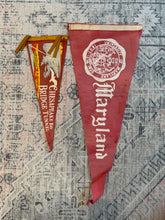Load image into Gallery viewer, Lot of 2 Vintage Pennants - Maryland and Chesapeake Bay