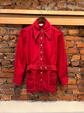 Load image into Gallery viewer, Vintage 70s Red Button Up Shirt With Belt (WM)