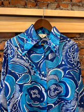 Load image into Gallery viewer, True Vintage 70s Blue Floral Button Up Shirt (WM)