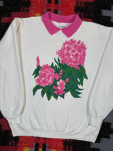 Load image into Gallery viewer, Vintage Pink Flower Collared Crewneck (M)