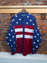 Load image into Gallery viewer, Vintage Wrangler American Flag Western Shirt (XL)