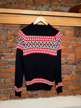 Load image into Gallery viewer, Vintage 70s Sigallo Red Black and White Knit Sweater (WM)