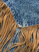 Load image into Gallery viewer, Vintage Women’s Denim Fringe Western Jacket (WS)