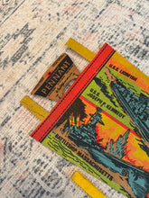 Load image into Gallery viewer, Lot of 2 Vintage Pennants - Battleship Cove and Plymouth Massachusetts