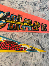 Load image into Gallery viewer, Lot of 2 Vintage Pennants - Chicago O’Hare Airport and Louisville
