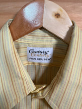 Load image into Gallery viewer, Vintage 80s Van Heusen Yellow Striped Collared Shirt(M)
