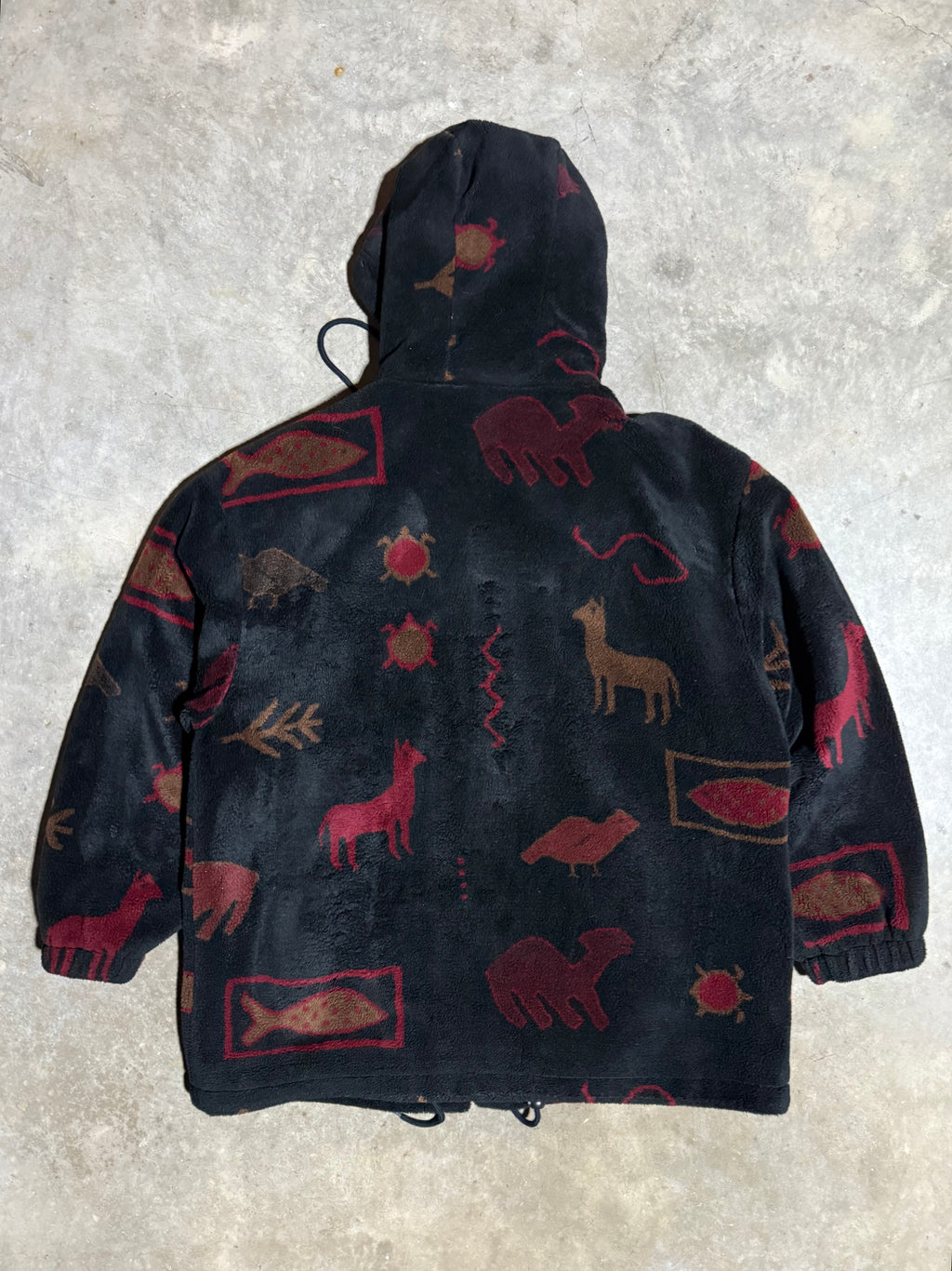 Vintage Forecaster Animal Pattern Fleece Zip Up (L)