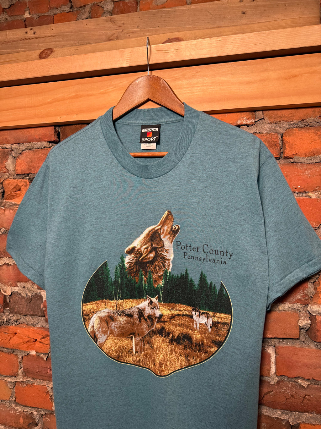 Vintage 90s Howling Wolf T-Shirt (M)