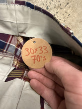 Load image into Gallery viewer, Vintage 70s Unworn Flare Plaid Pants (30x33)
