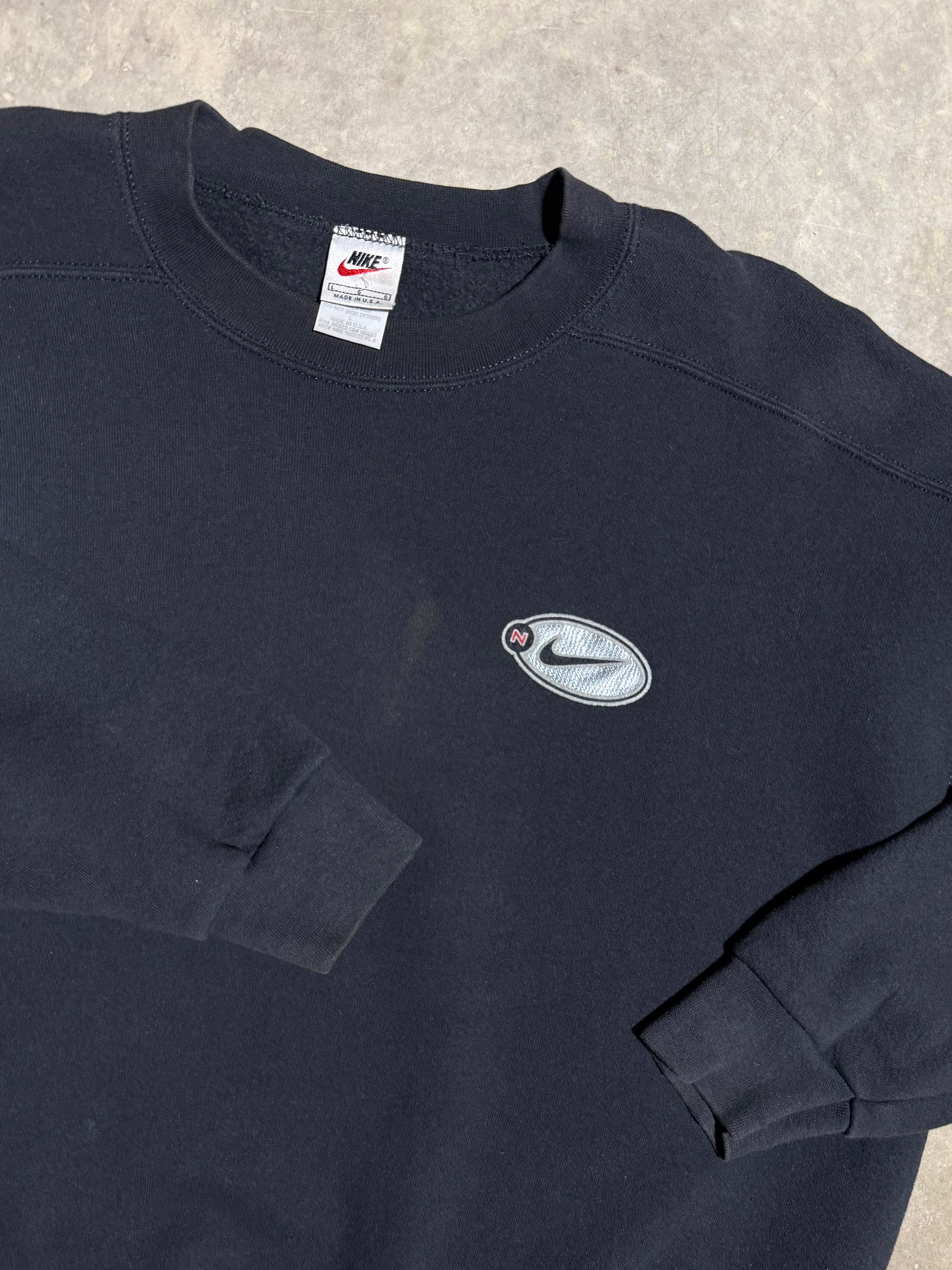 Vintage 90s Nike Black Heavyweight Crewneck (L)