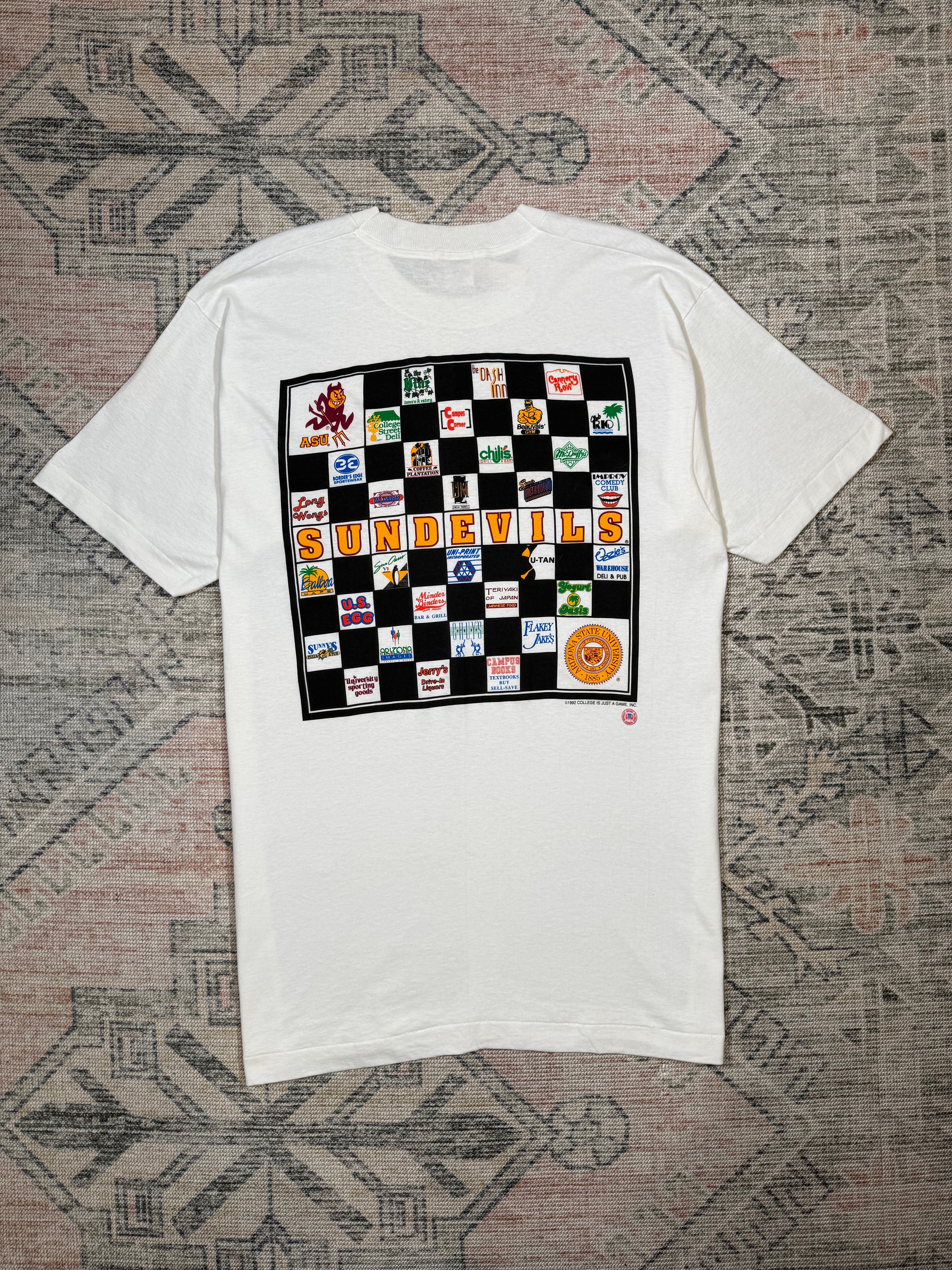 Vintage 1992 Arizona State Checker Board Locations Tee (XL)