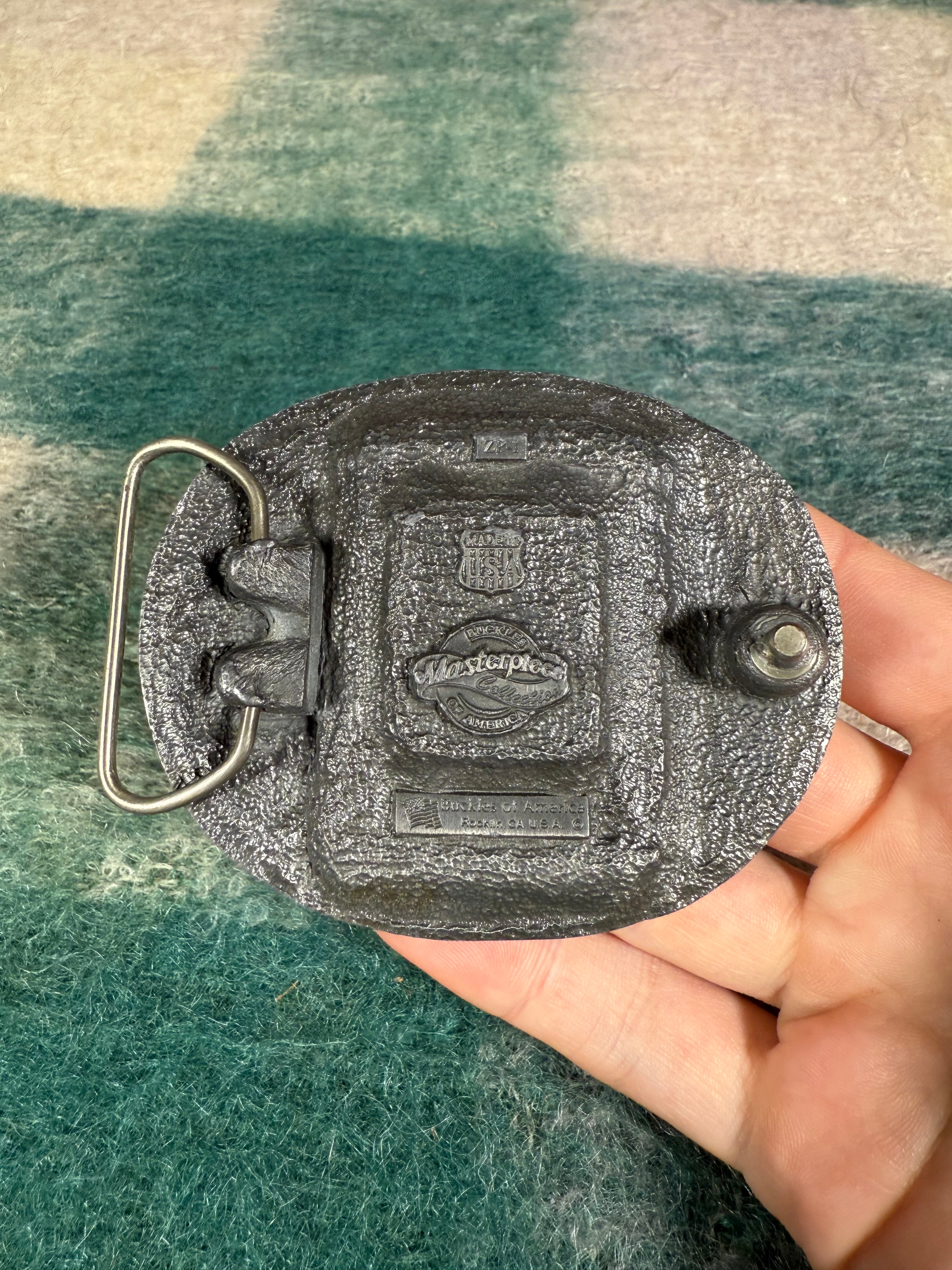 Vintage Howling Wolf Zippo Lighter Holder Belt Buckle