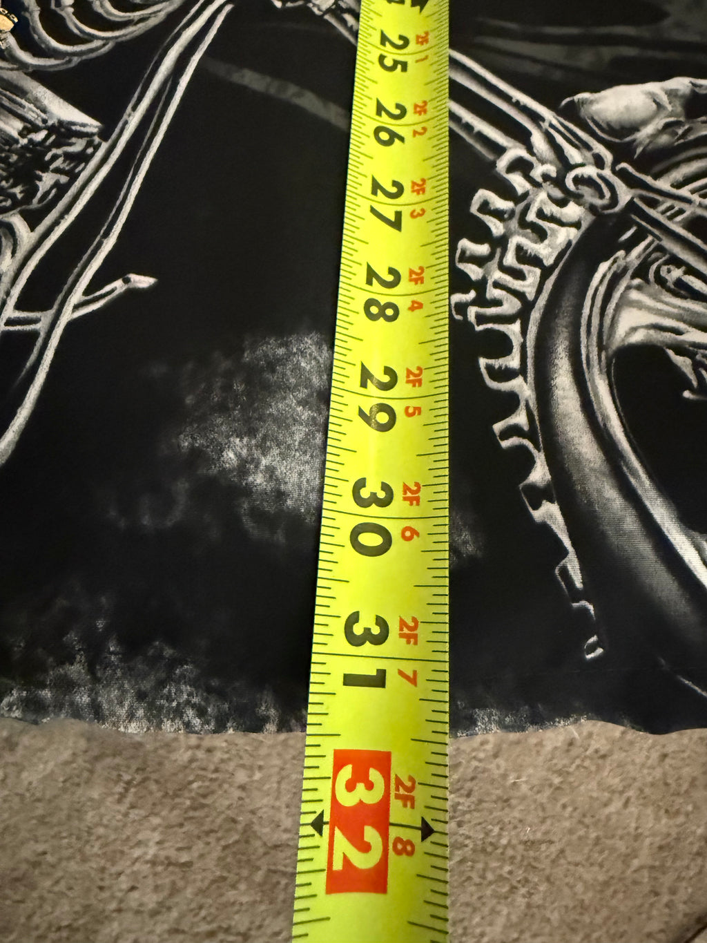 Y2K Dragonfly Motorcycle Skull Button Up Shirt (XL)