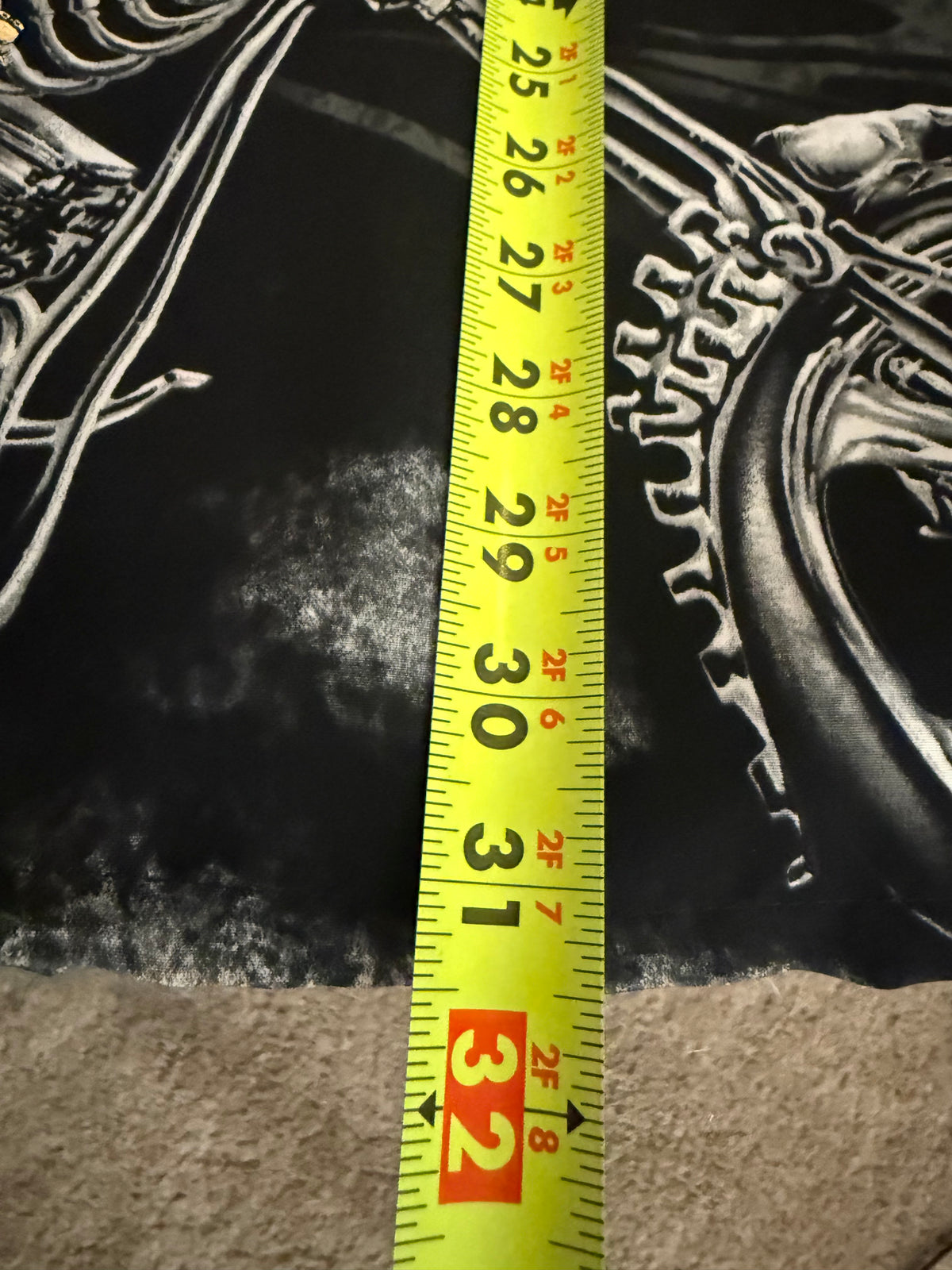 Y2K Dragonfly Motorcycle Skull Button Up Shirt (XL)