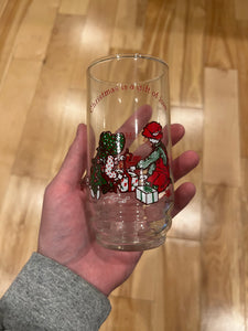 Lot of 2 Vintage 70s Christmas Coca Cola Glasses