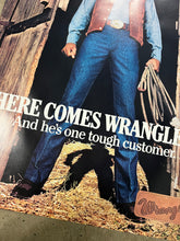 Load image into Gallery viewer, Vintage Here Comes Wrangler Advertisement Poster (21x28inch)
