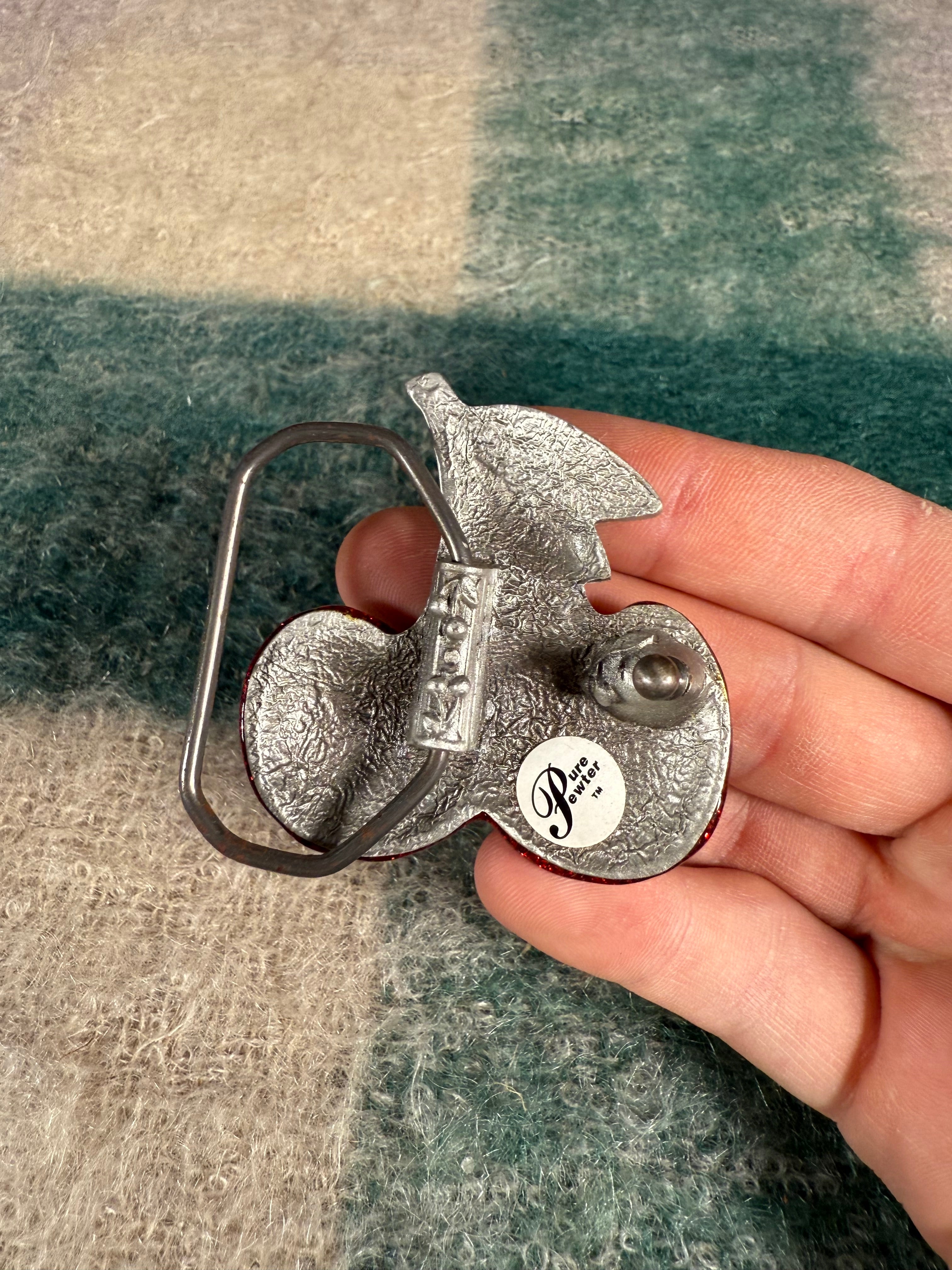 Vintage 2000s Sparkly Cherries Belt Buckle