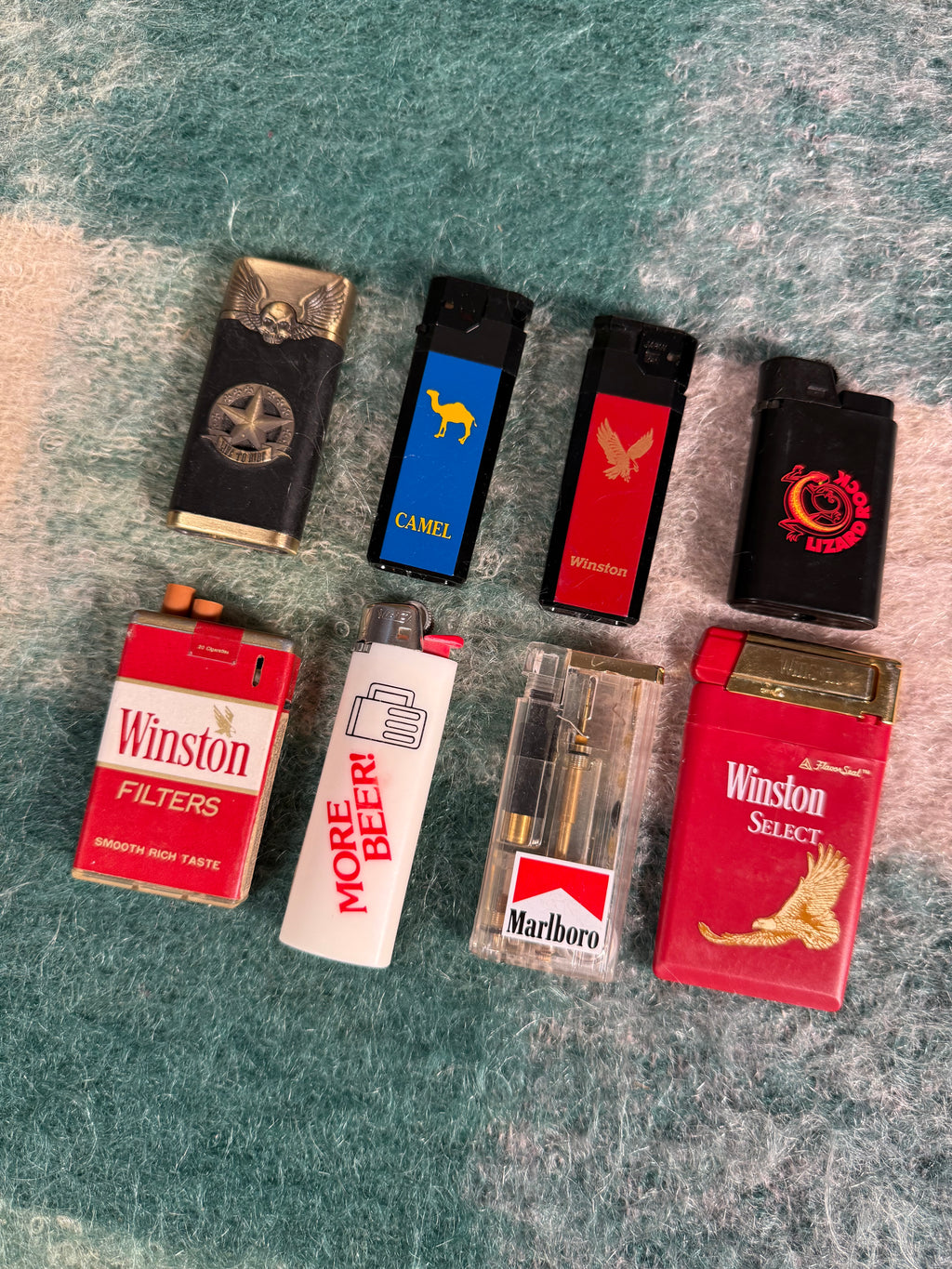 Lot of 8 Vintage Marlboro/Winston/Camel Lighters (Need Fluid/Dont Light)