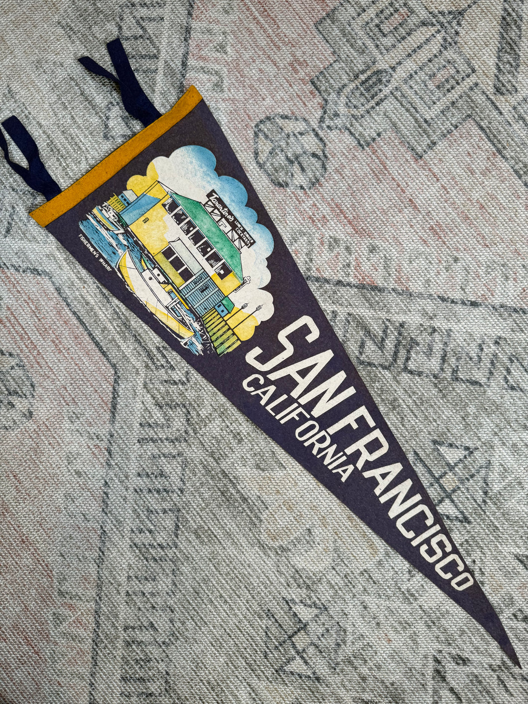 Vintage 50s/60s Fishermen’s Wharf San Francisco Pennant (26inch)