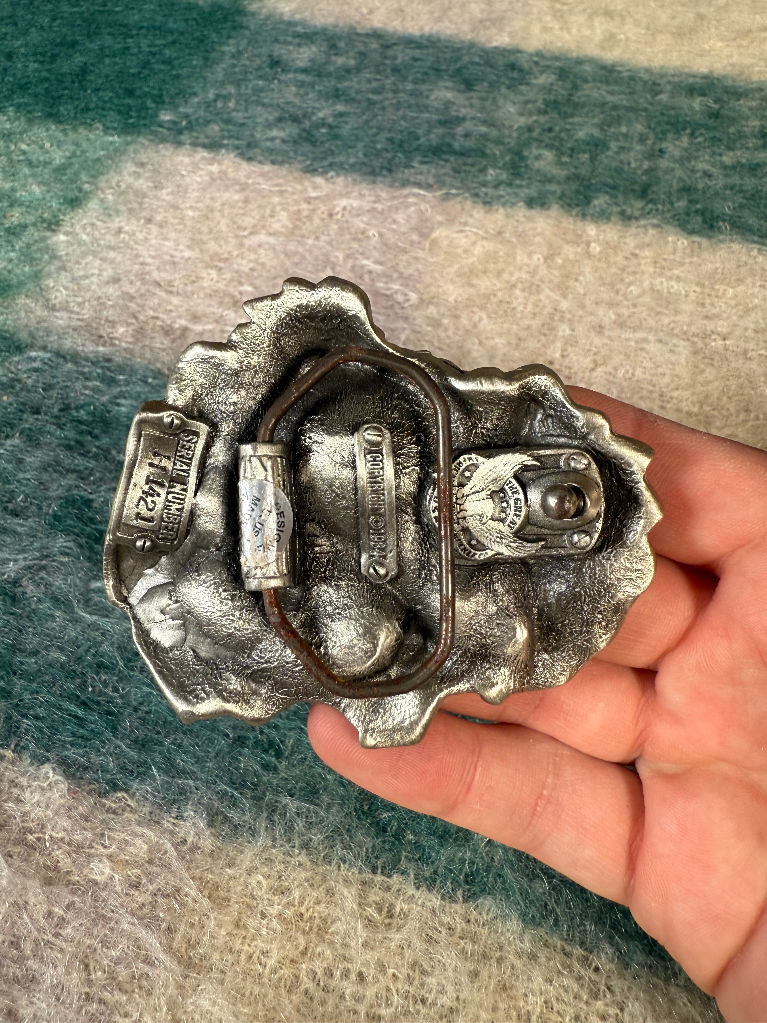 Vintage Knight Saving A Woman From Dragon Belt Buckle