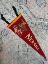 Load image into Gallery viewer, Vintage 50s/60s Let ‘Er Buck Nevada Cowboy Pennant (16.5inch)
