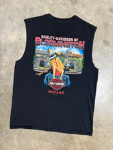 Load image into Gallery viewer, Bloomington Harley Davidson Double Sided Skeleton Cutoff Shirt (L)
