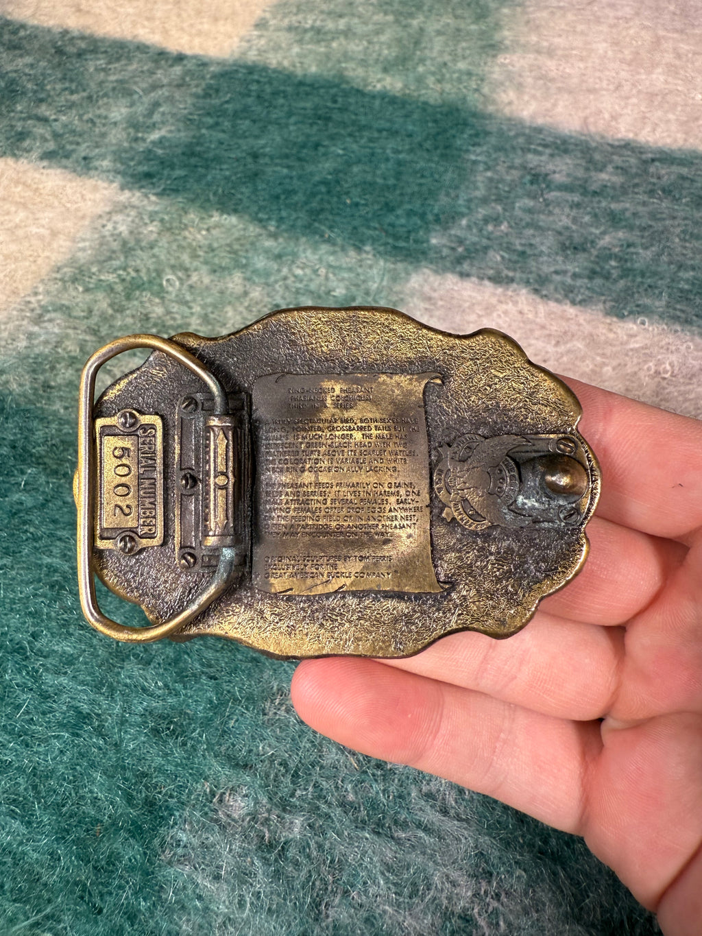 Vintage Ring Necked Pheasant Belt Buckle