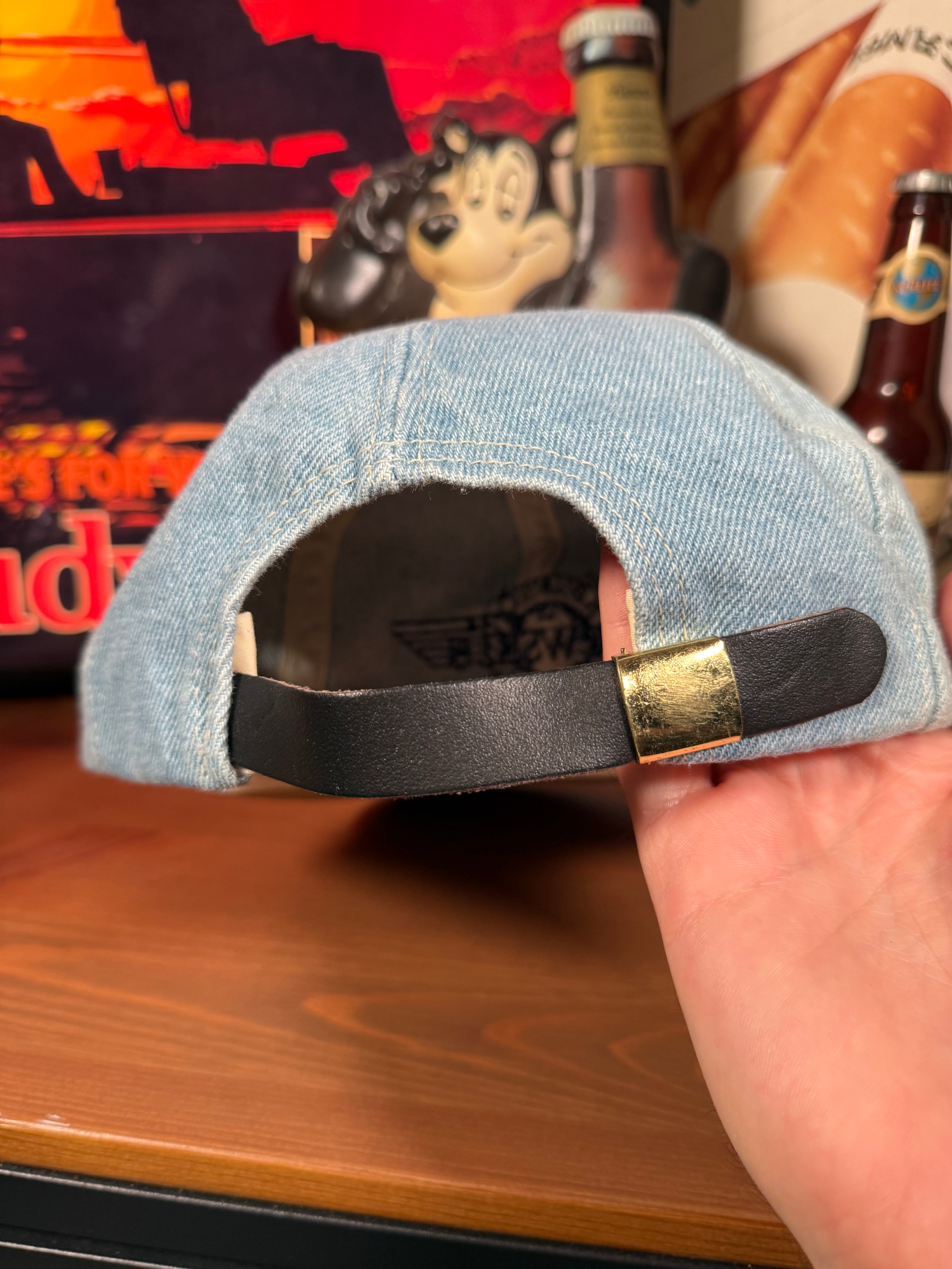 Vintage Brewskis Brewing Company Denim Leather Strap Hat