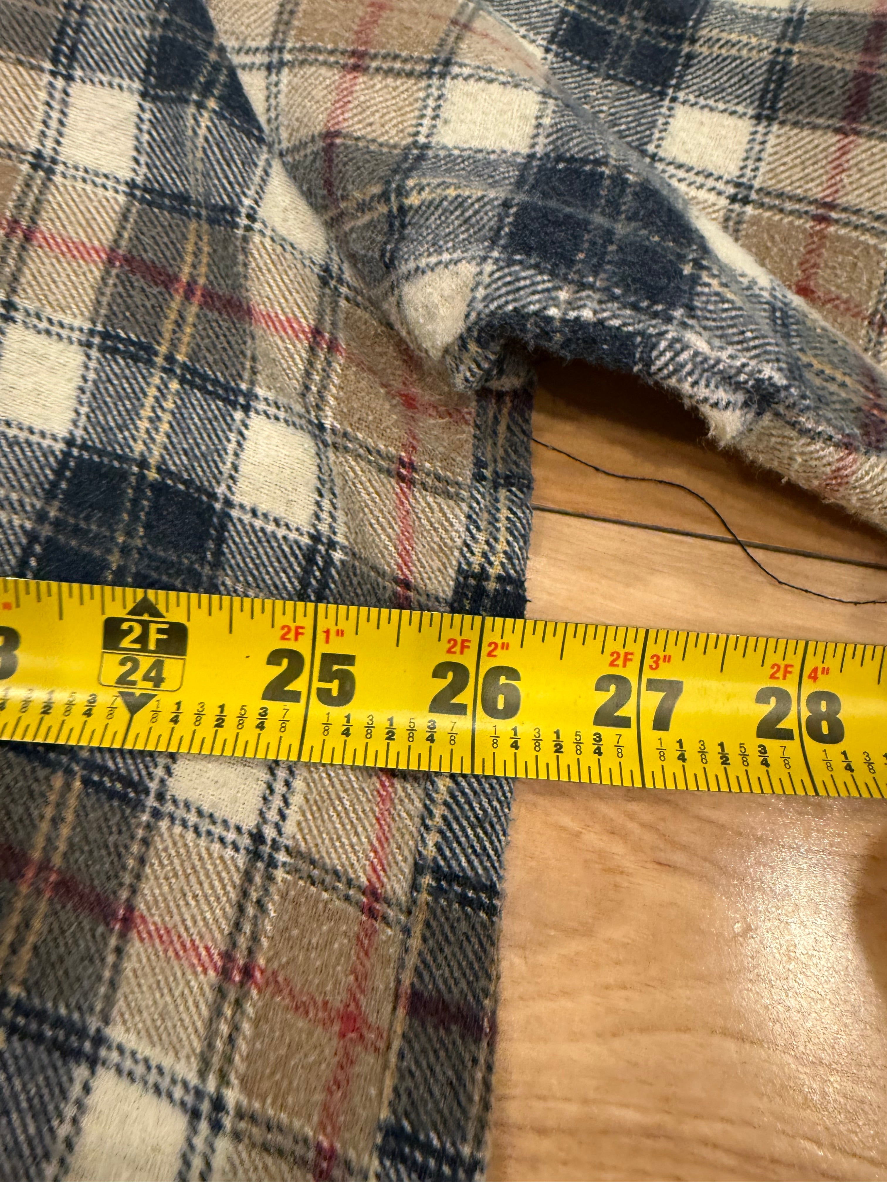 Vintage 80s Jack Frost Green and Tan Flannel (XL)