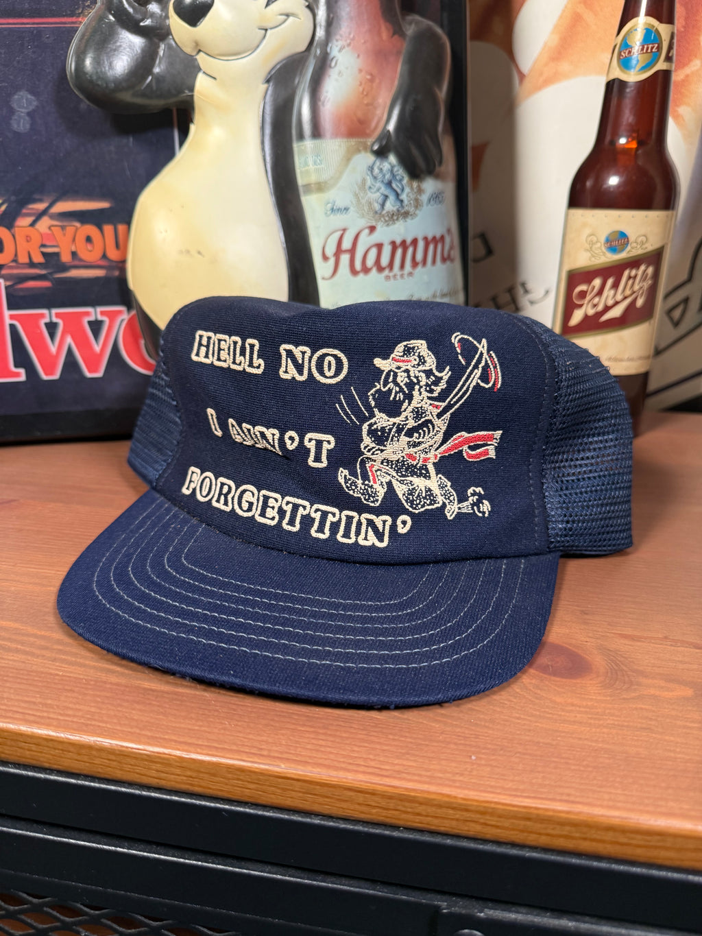 Vintage “Hell No I Ain’t Forgettin” Trucker Hat