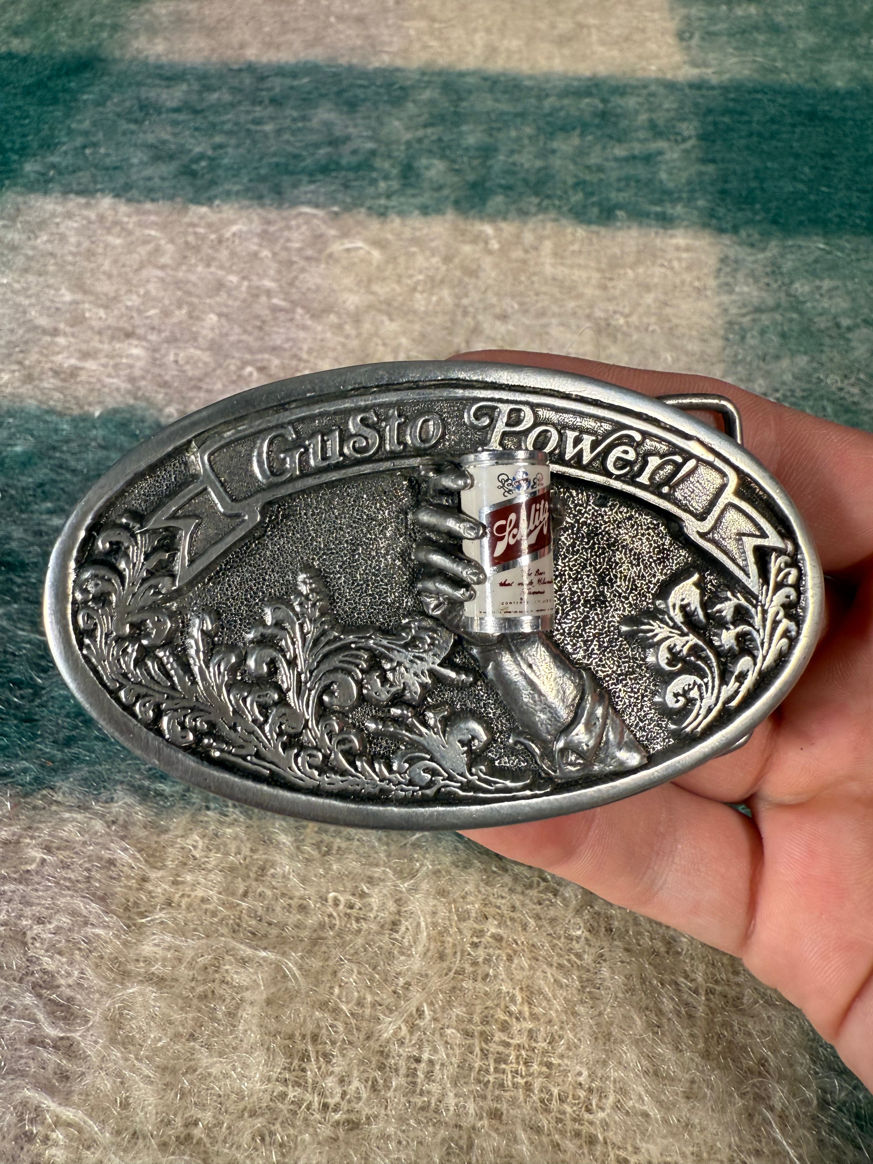 Vintage 1977 Schlitz Beer 3D Belt Buckle