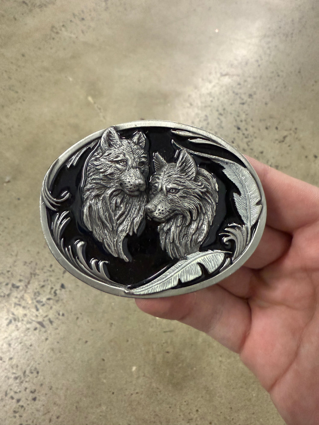 Vintage Double Wolf Belt Buckle