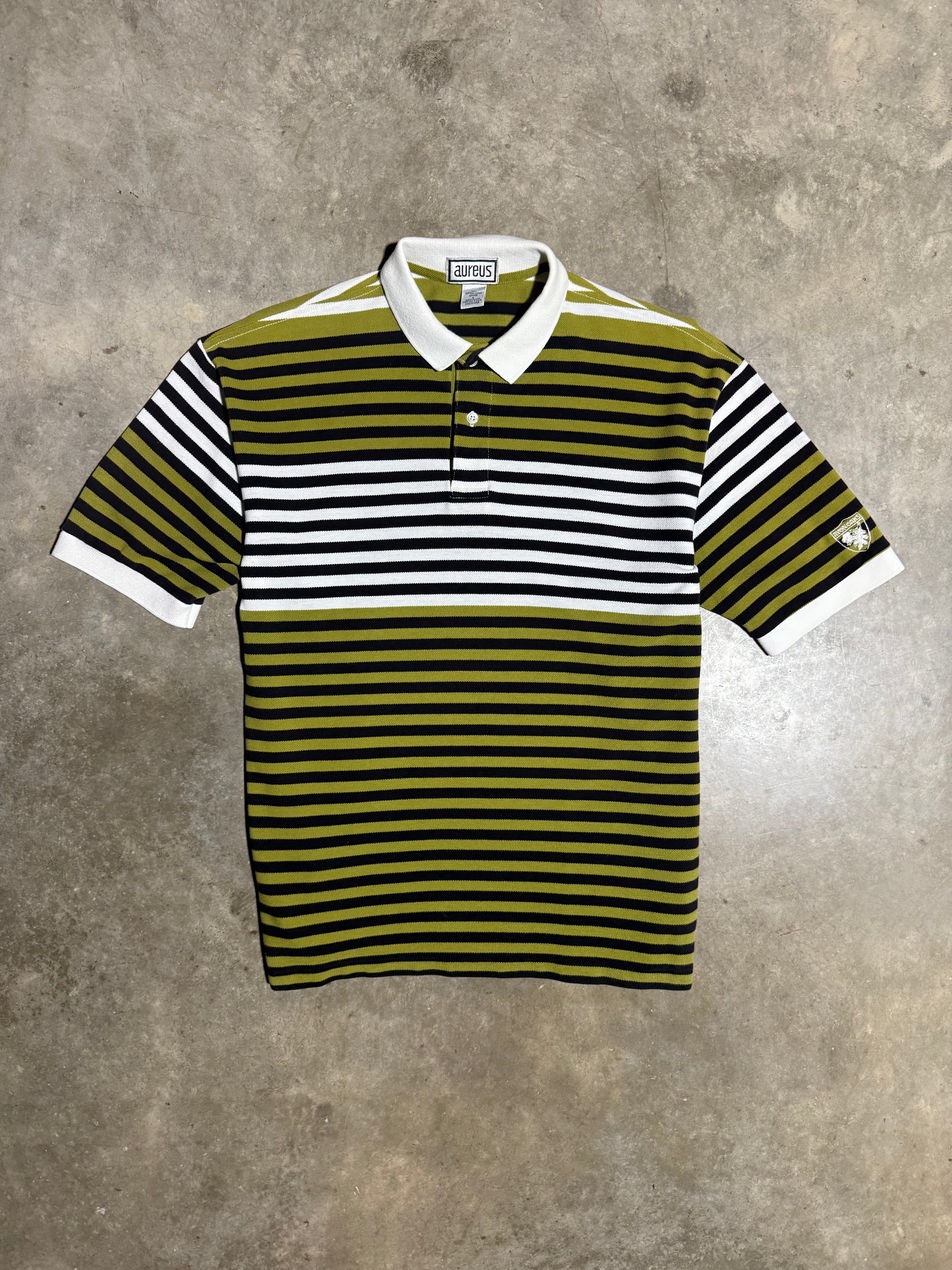 Vintage Aureus Striped Golf Polo (L)