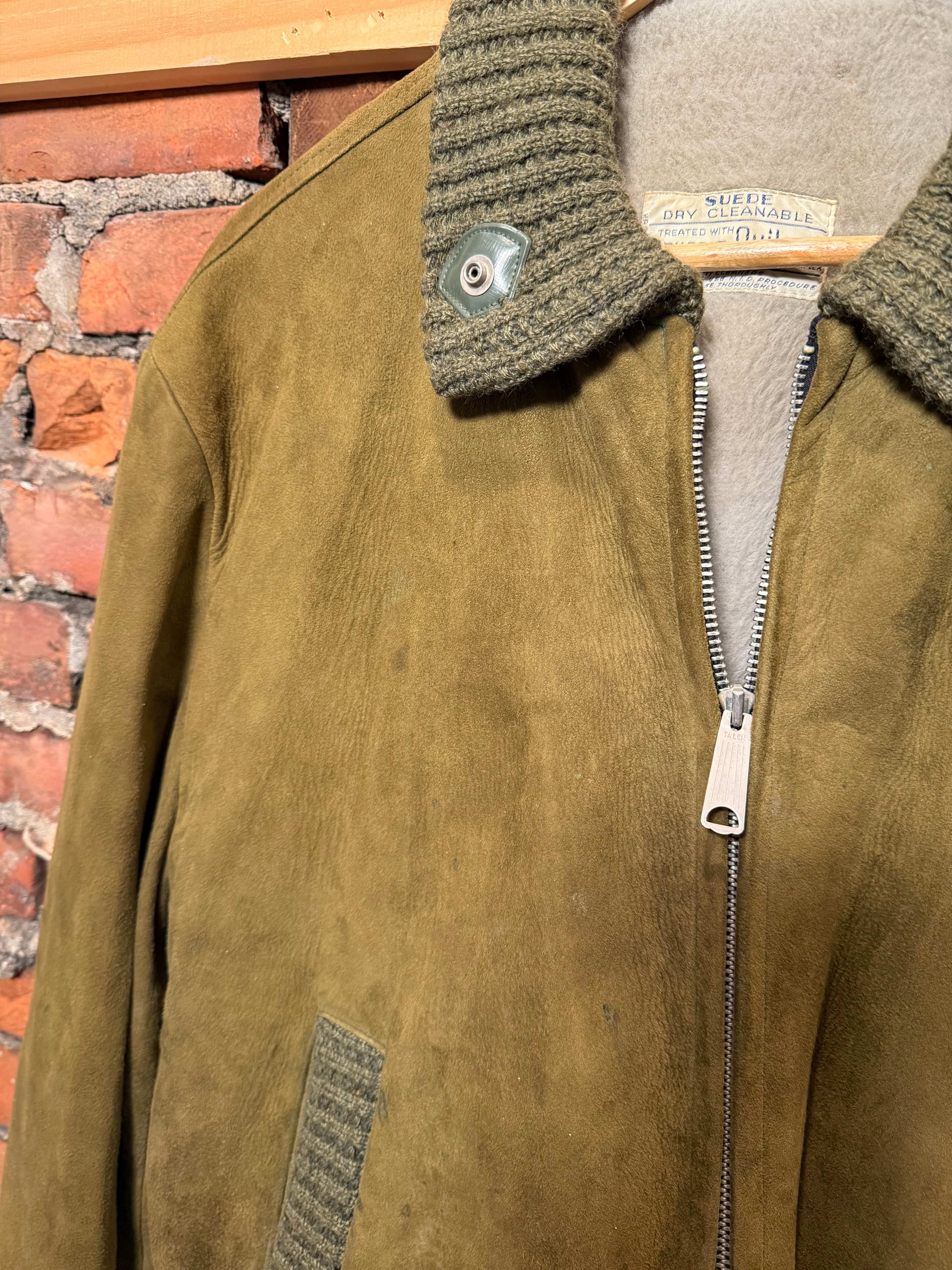 Vintage 1950s Suede DuPont Quilon Jacket (M)