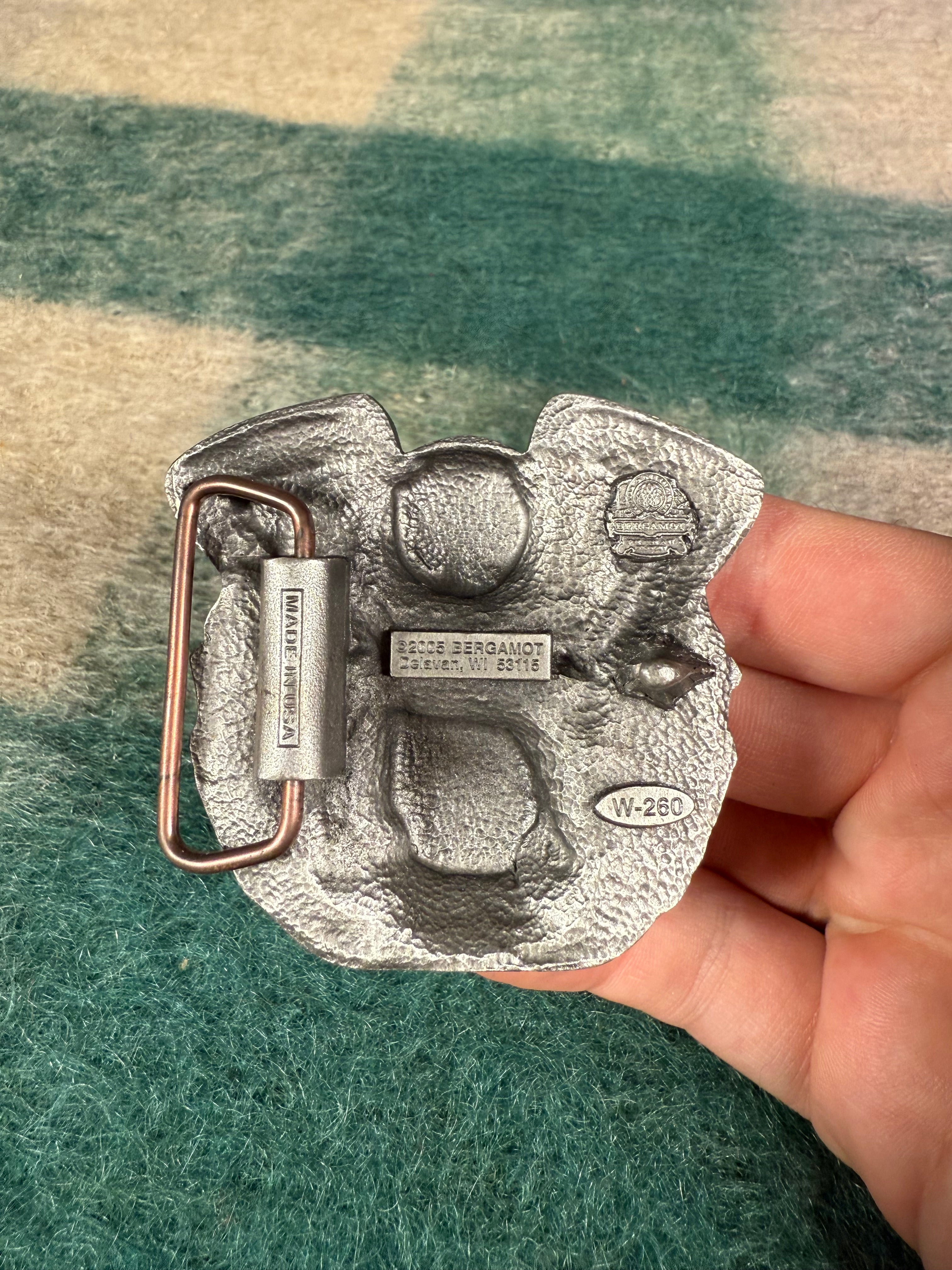 2000s Flaming Motorcycle Engine Belt Buckle