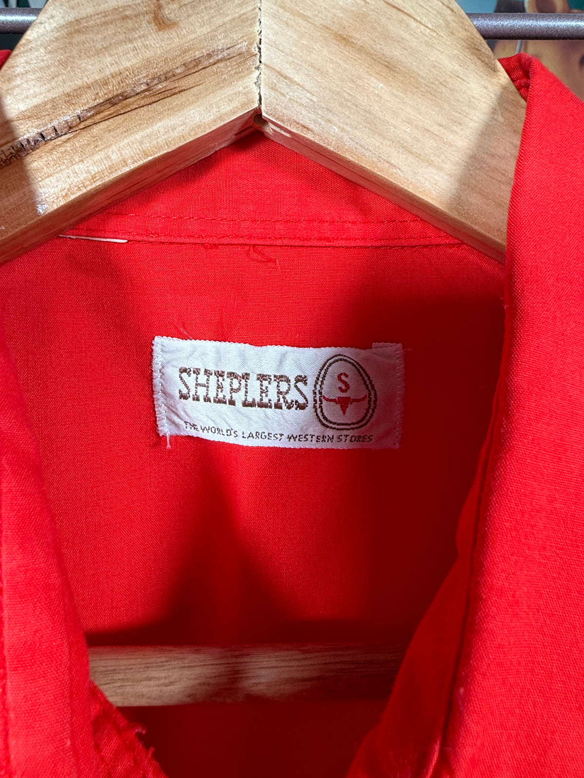 Vintage Sheplers Red Pearl Snap Western Shirt (M)