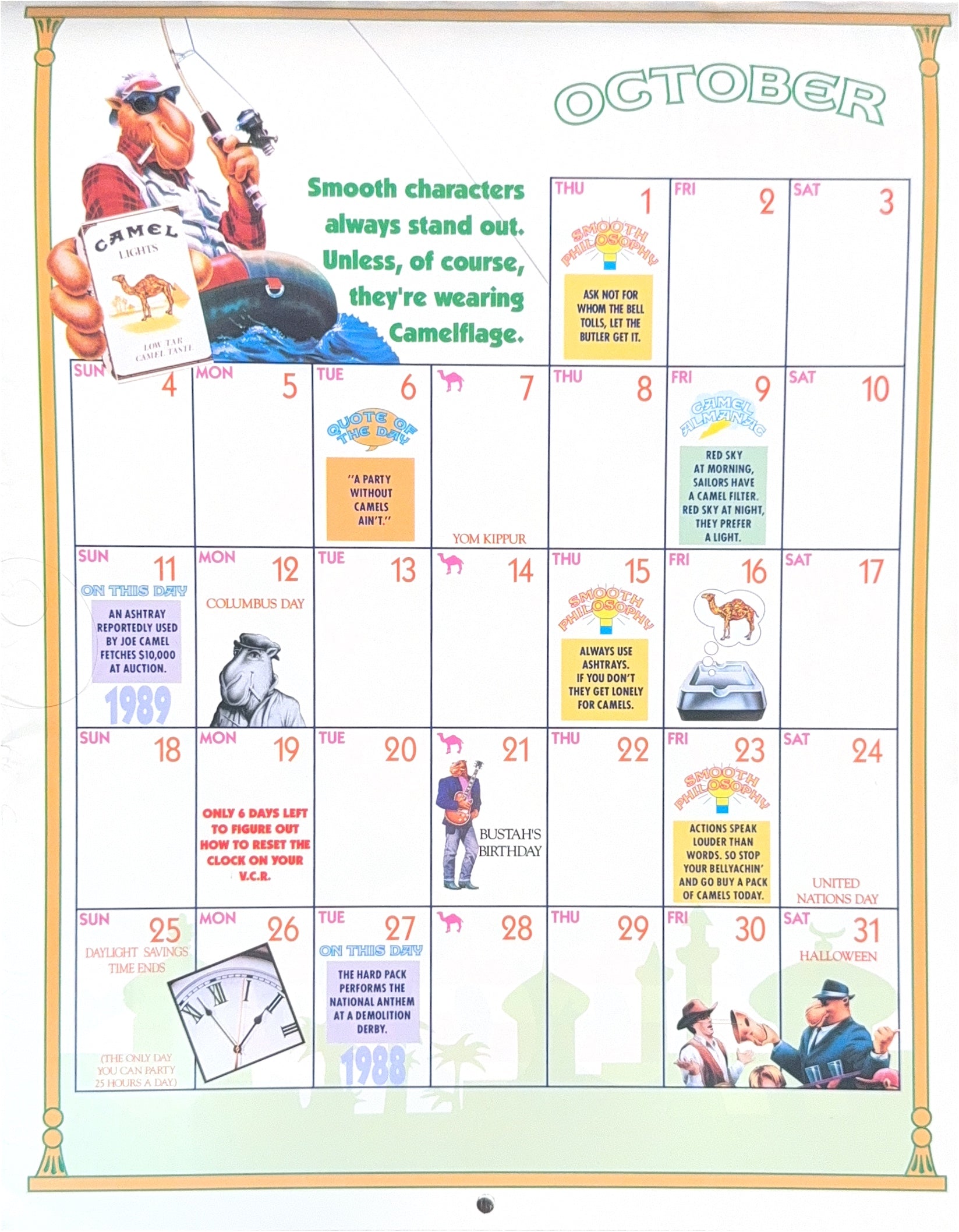 Vintage 1992 Camel Calendar