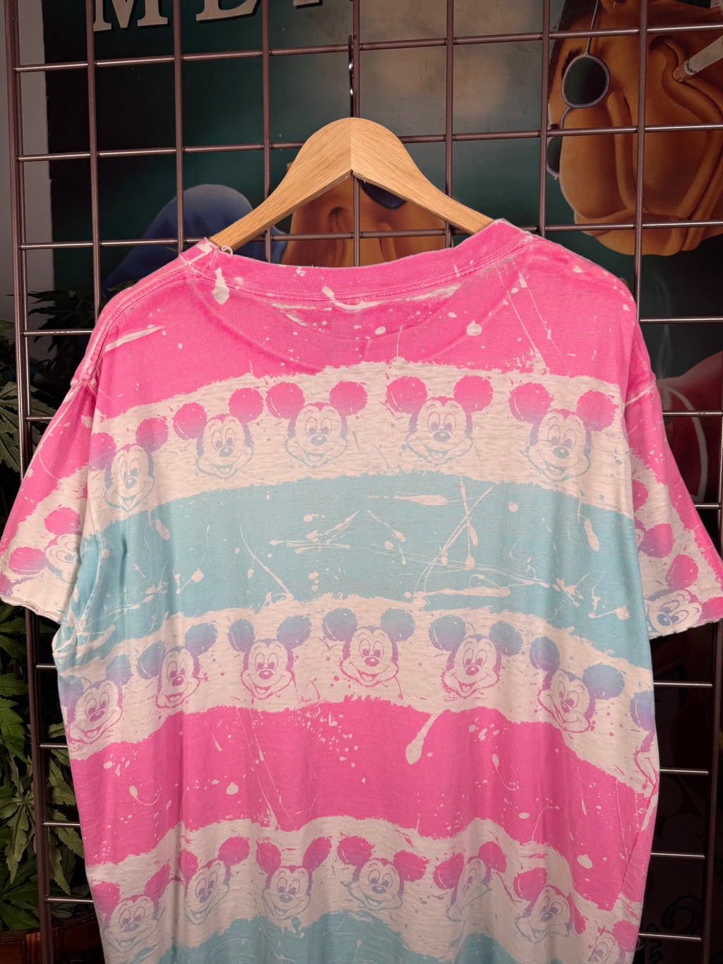 Vintage Distressed Mickey Mouse All Over Print Shirt (XL)