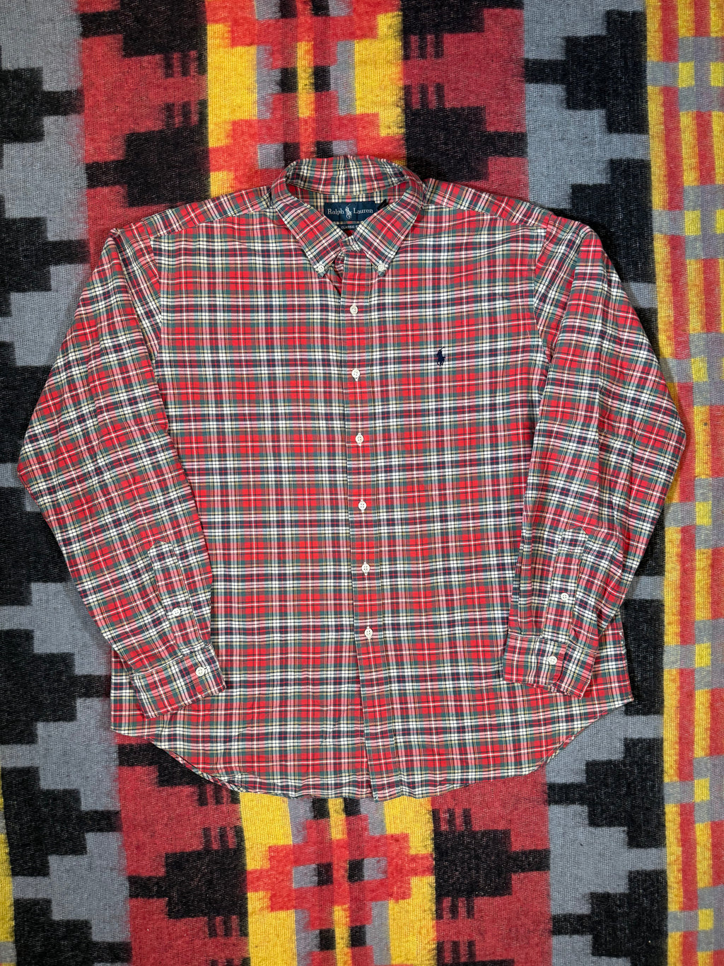 Vintage Polo Ralph Lauren Red Plaid Shirt (XL)