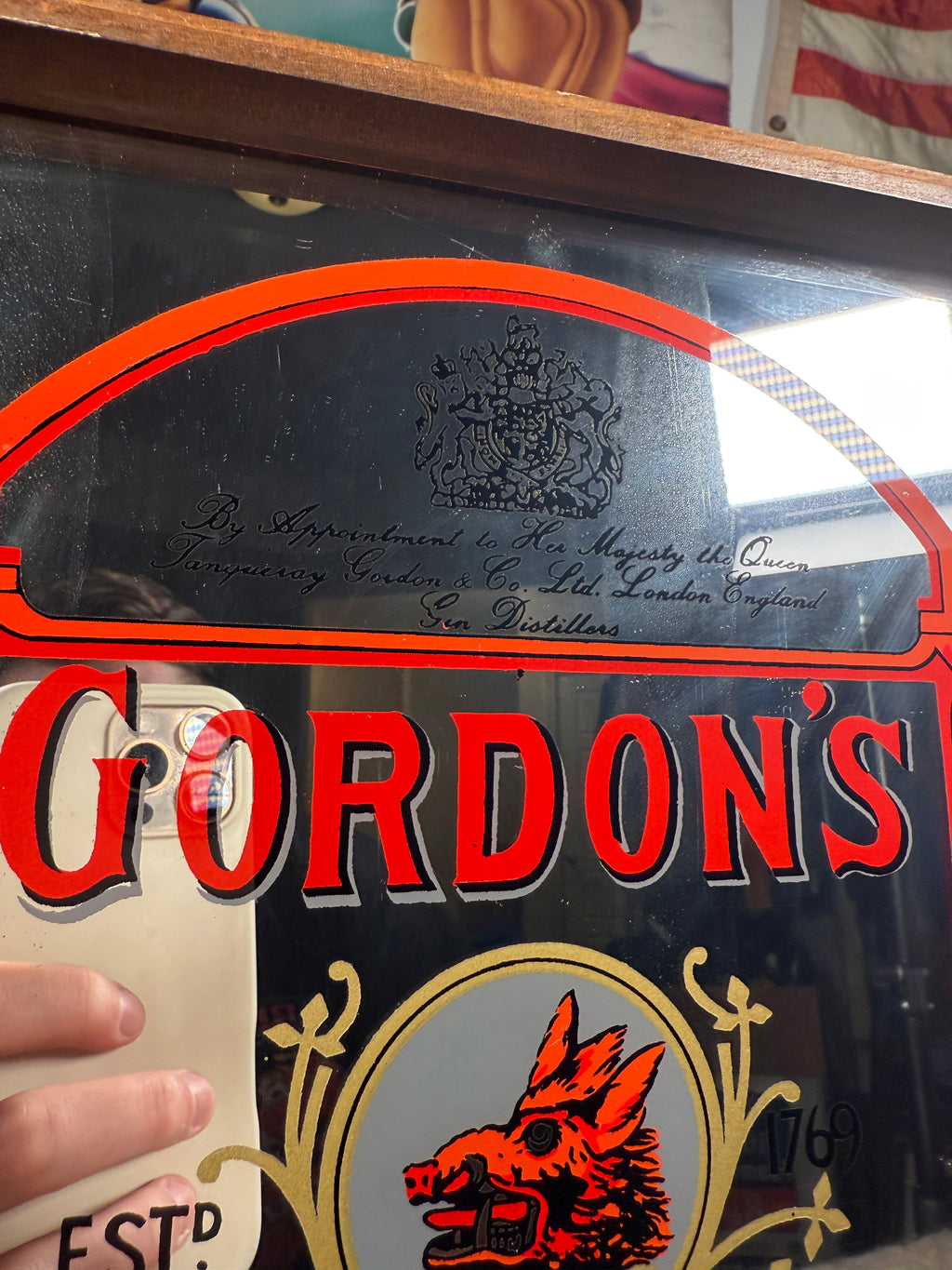 Vintage Gordon’s Dry Gin Bar Mirror (12x16inch)