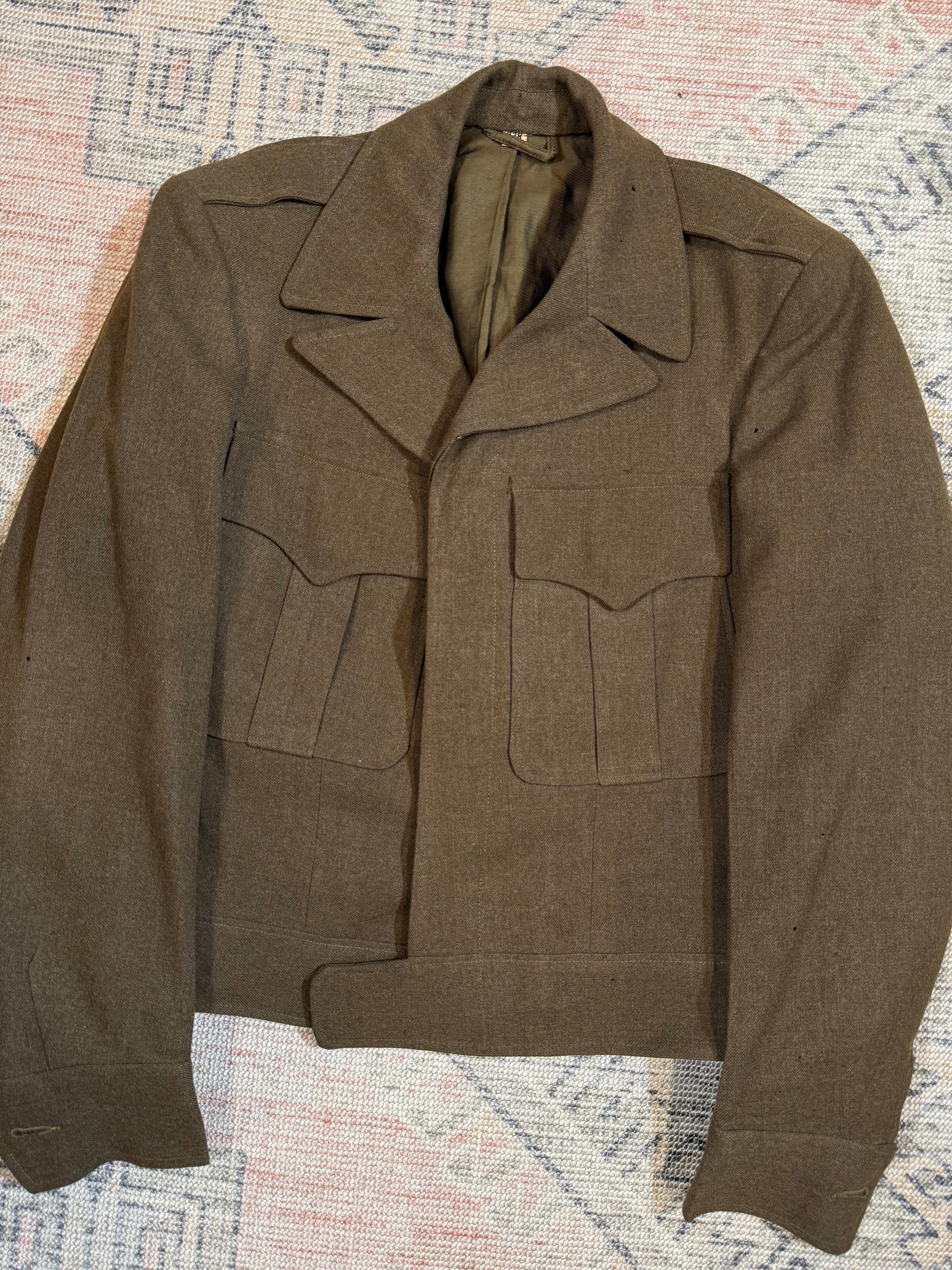 Vintage Wool Military Jacket (32R, See Measurements)