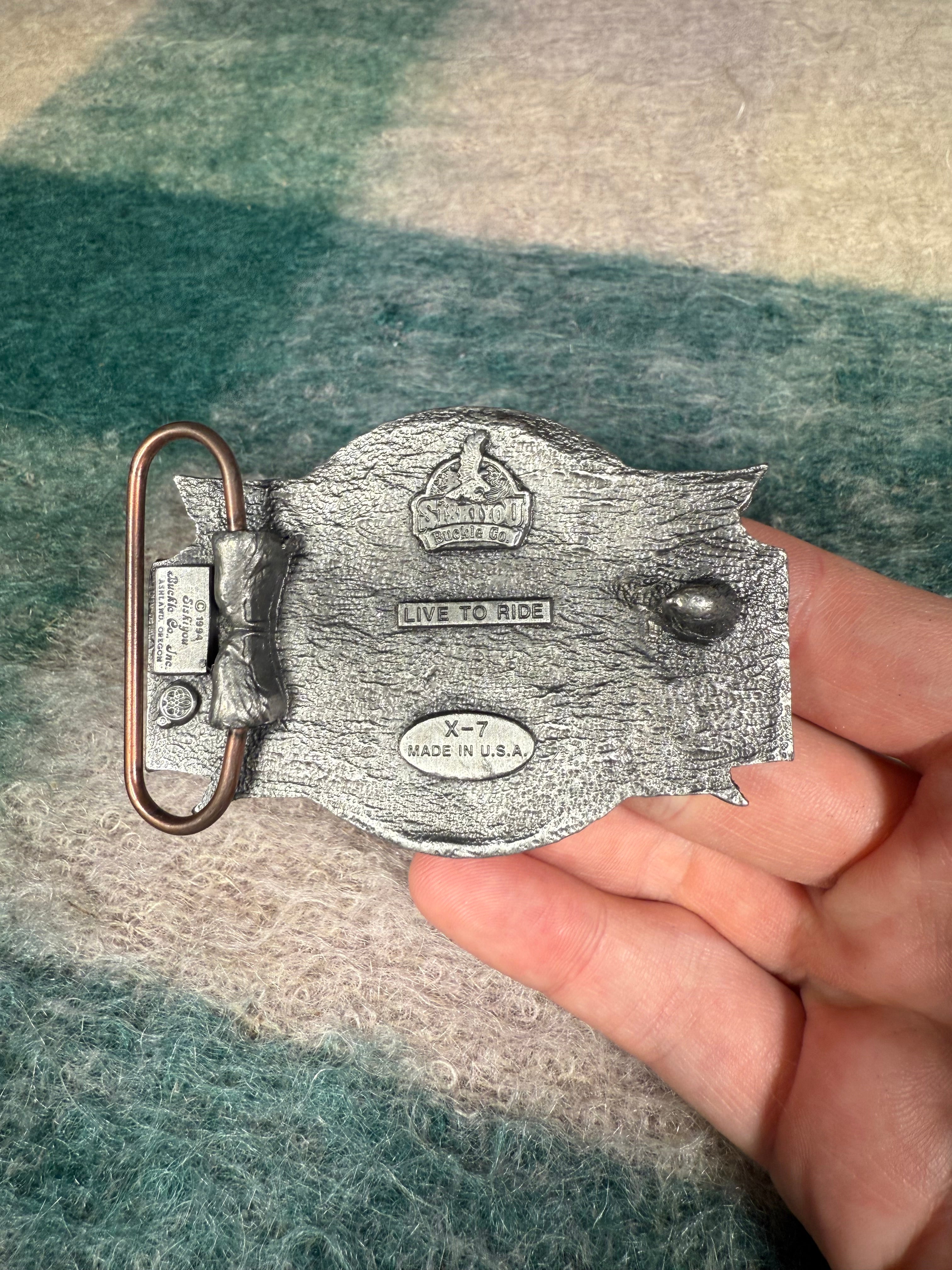 Vintage Live To Ride #1 Belt Buckle