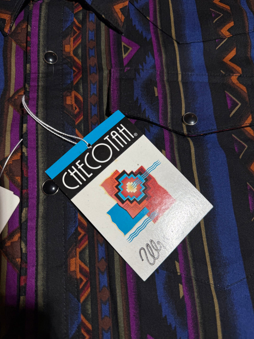 Vintage Wrangler Checotah Pattern Western Shirt (Youth XL)