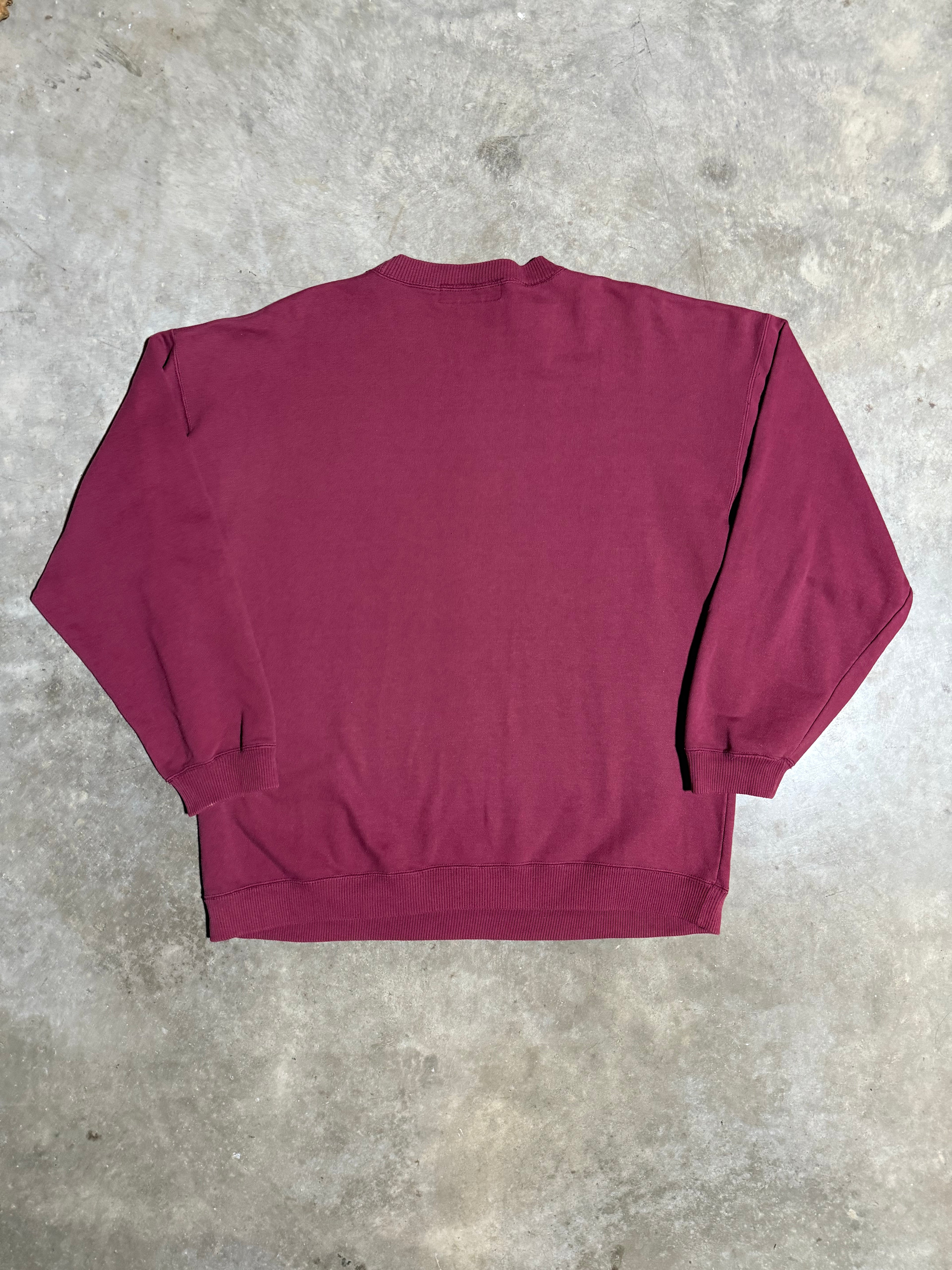 Vintage Bigs Dogs Maroon Embroidered Crewneck (XL)